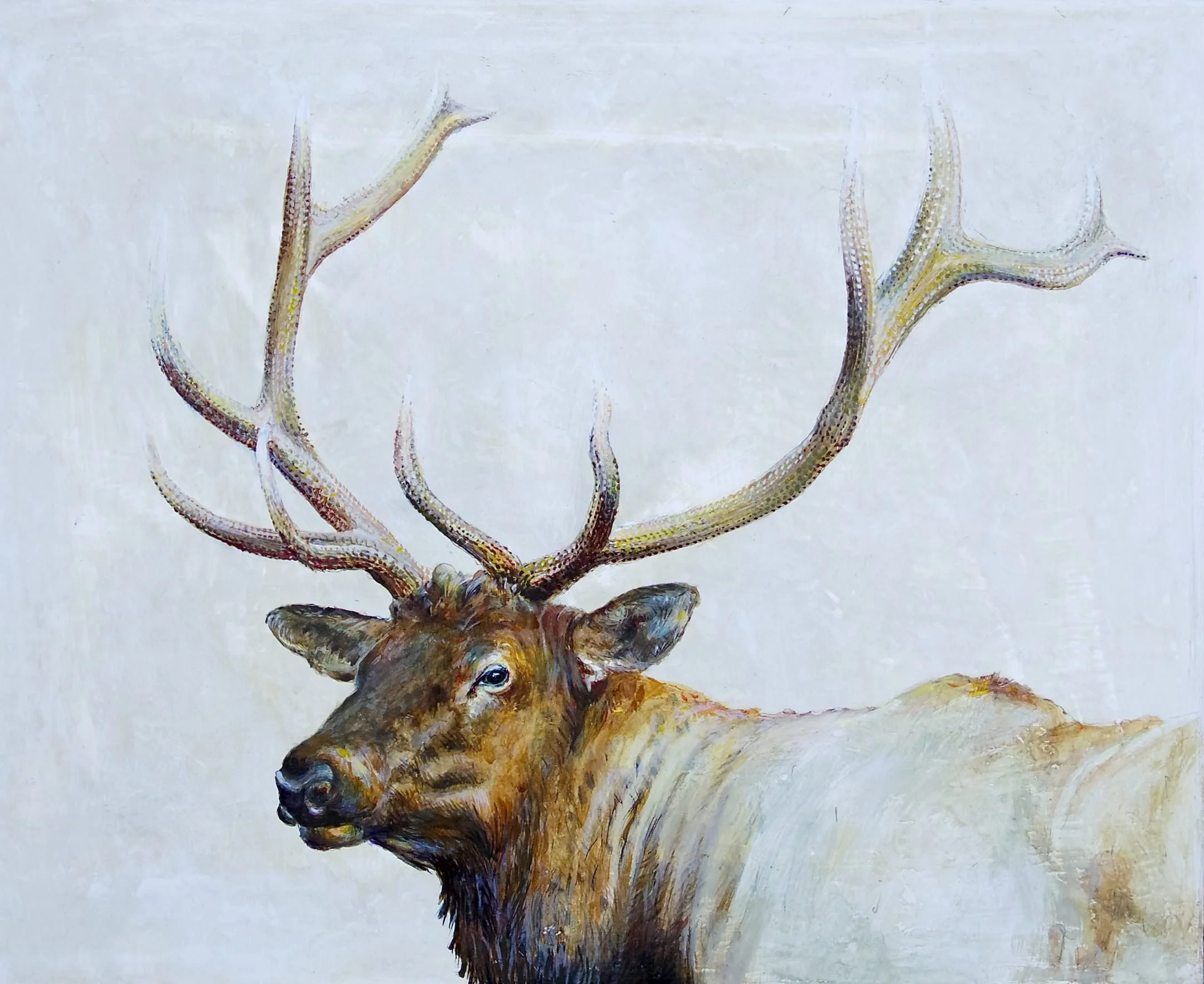  Elk, 30 cm X 40 cm,&nbsp;acrylic and oil on canvas, 2016, SOLD 