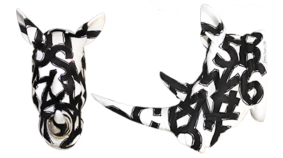 "Black White Rhino Busts"