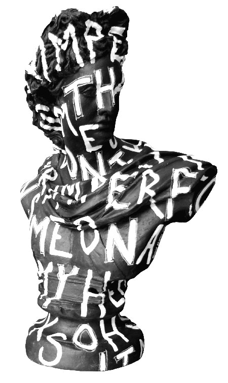 "Black and white imperfection bust"