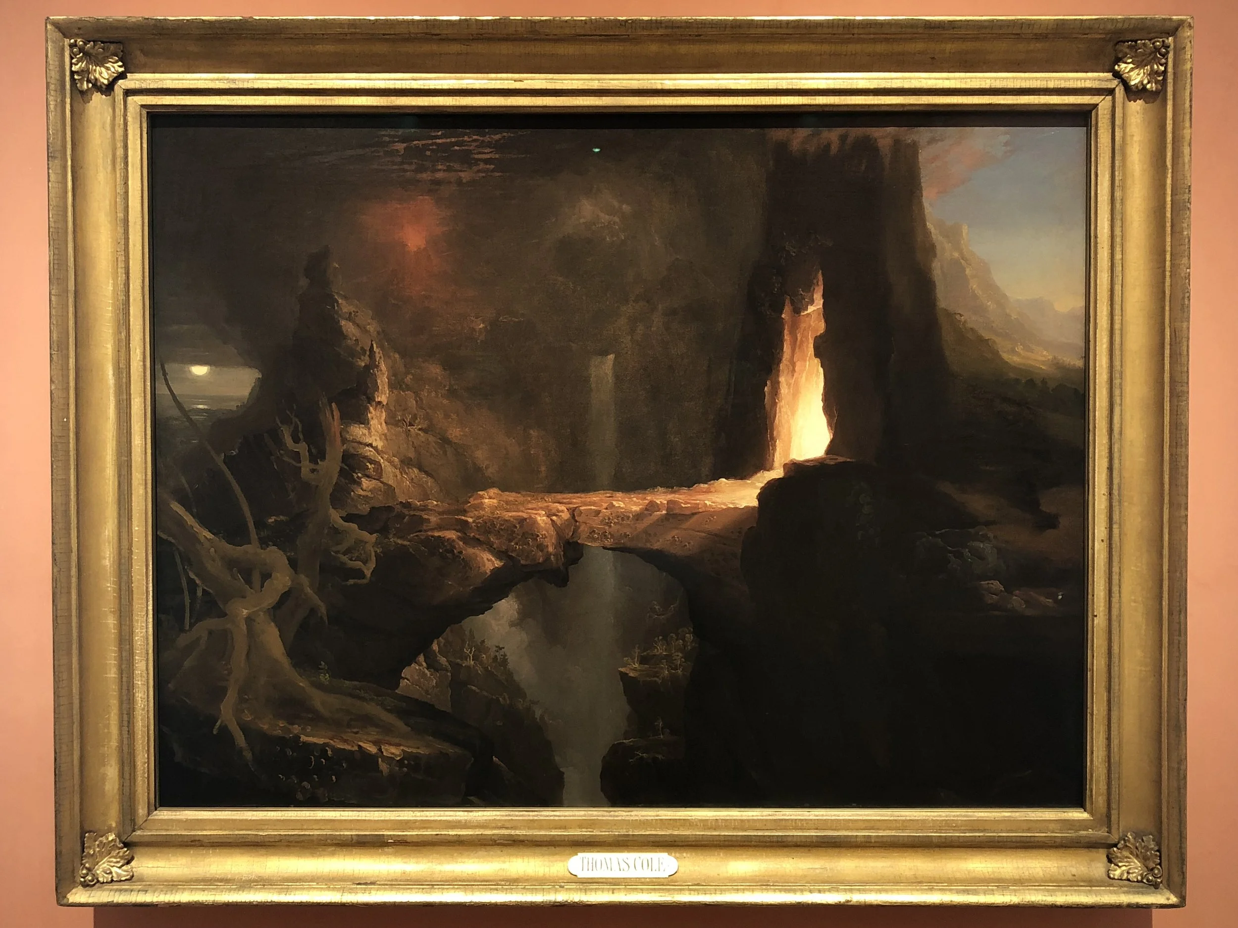 Thomas Cole Expulsion, Moon and Firelight, 1828