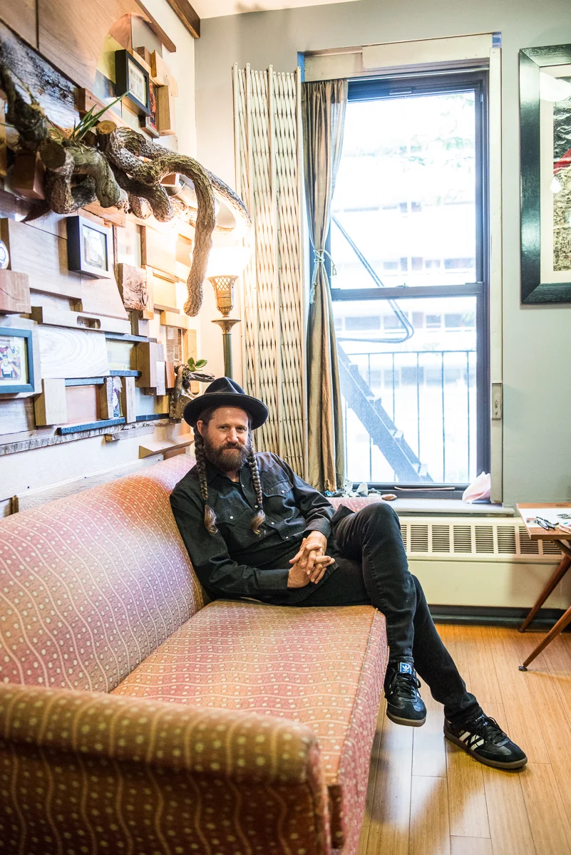 Roderick chilling at home in the East Village