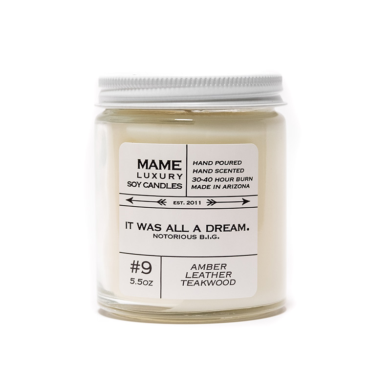 #9 - Amber, Teakwood, Leather - 5.5 ounce — MAME Soy Candles