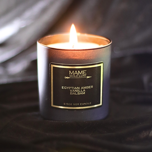Egyptian Amber, Vanilla, Balsam - Gold Luxe 9.5oz — MAME Soy Candles
