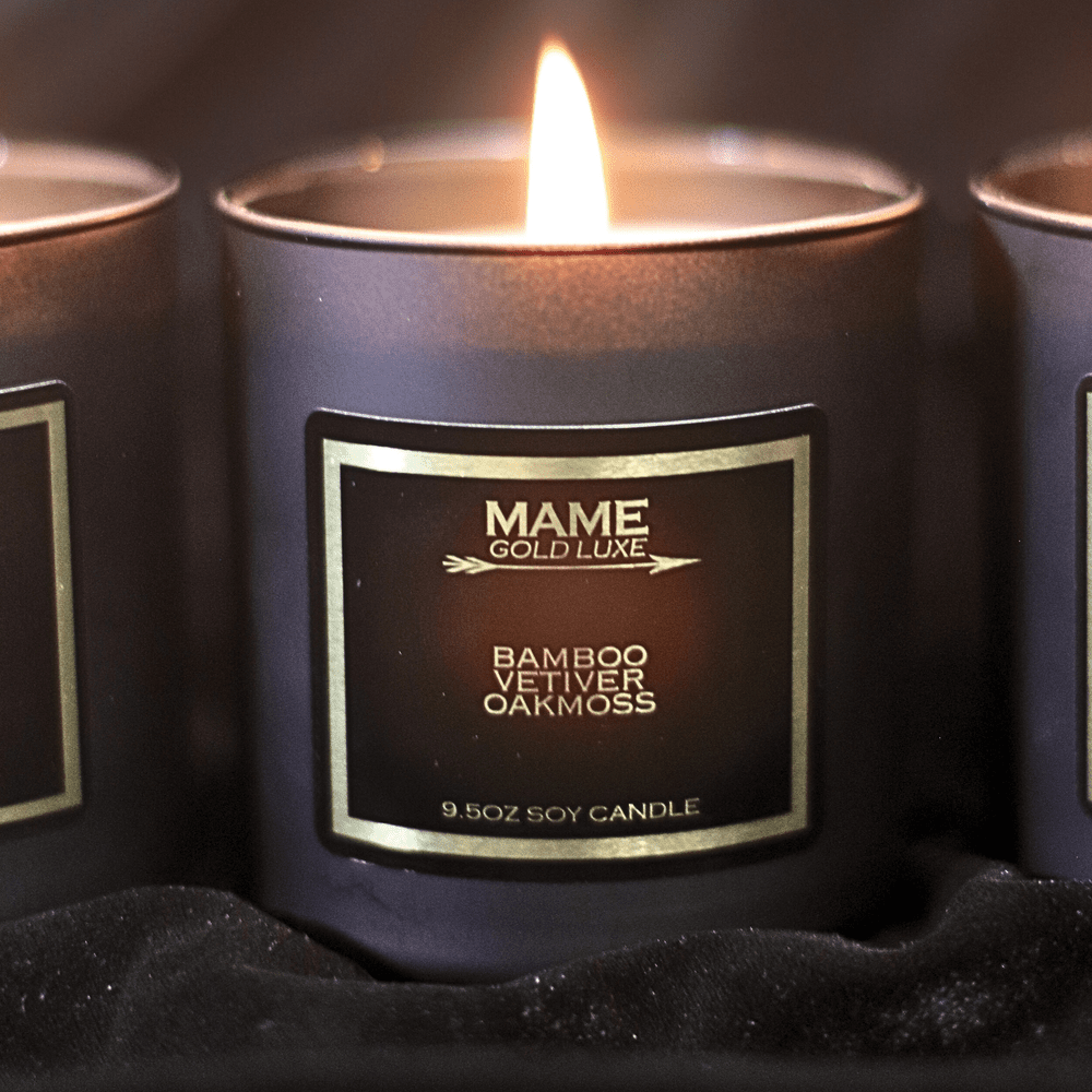 Bamboo, Vetiver, Oakmoss - Gold Luxe 9.5oz — MAME Soy Candles