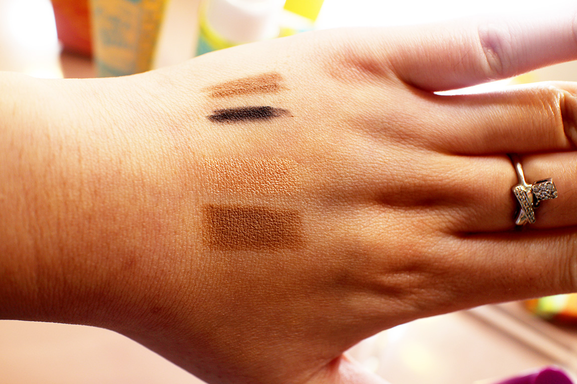 Eyeliners + Contour Stick and Highlight Stick Swatches