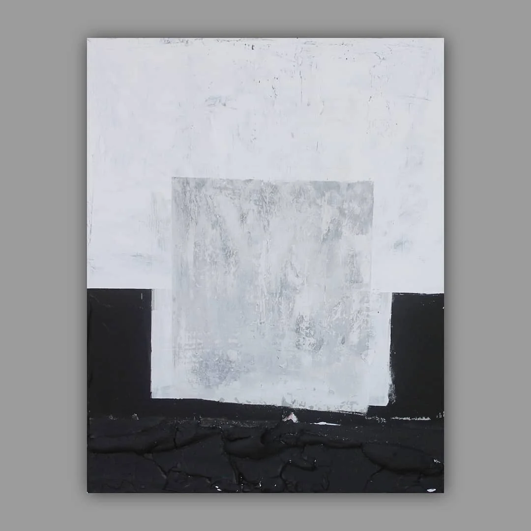 Untitled, (BlkNWht), 2018 Mixed Media on canvas 24 inch by 30 inch