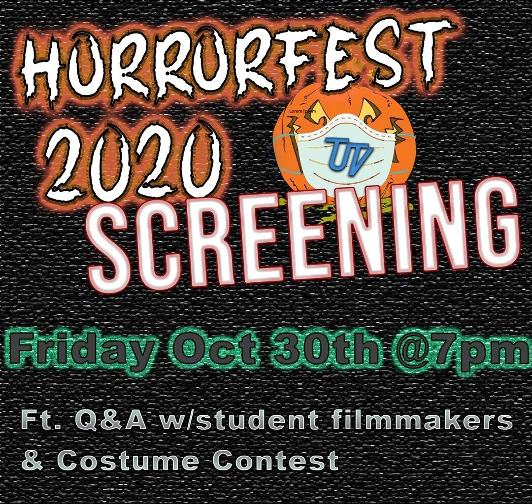 Don't forget to check out student-made films for TUTV Horrorfest 2020! Join us Friday October 30th at 7pm. RSVP at the linktree in our bio to receive a goodie bag, and enter our Costume Contest for a special prize! Event link on the JumboLife page is