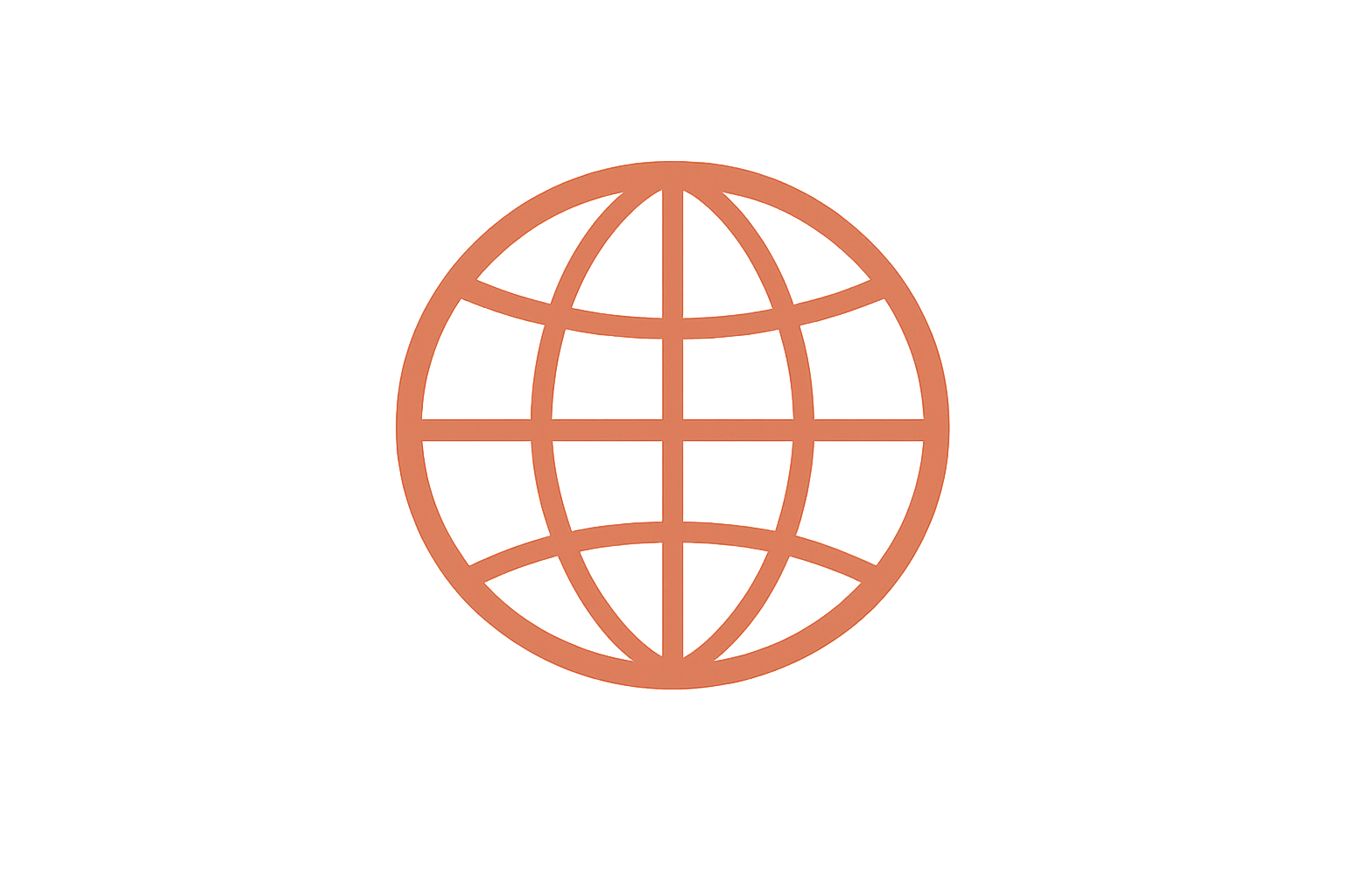 Orange globe icon on a black background