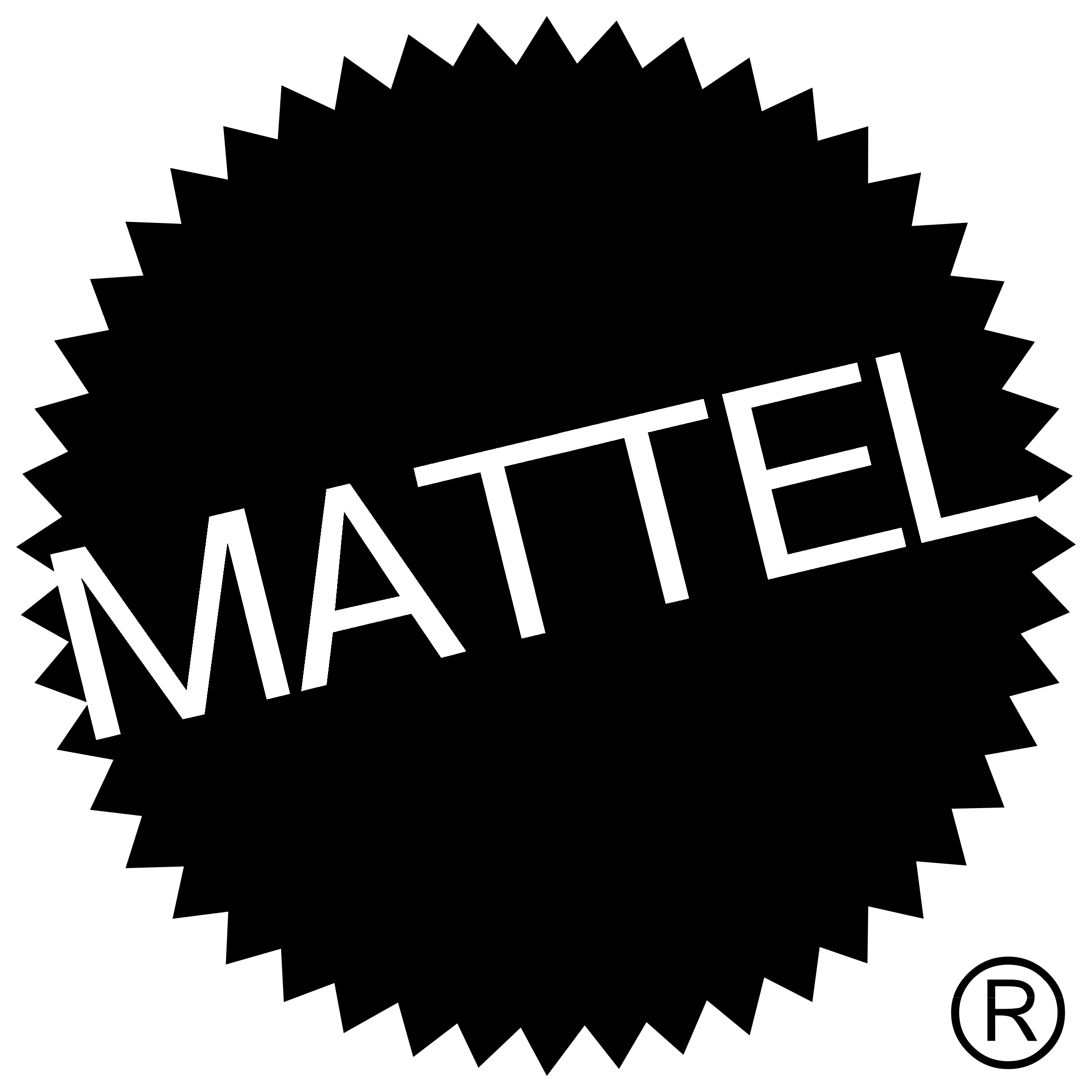 The Mattel logo in black and white.