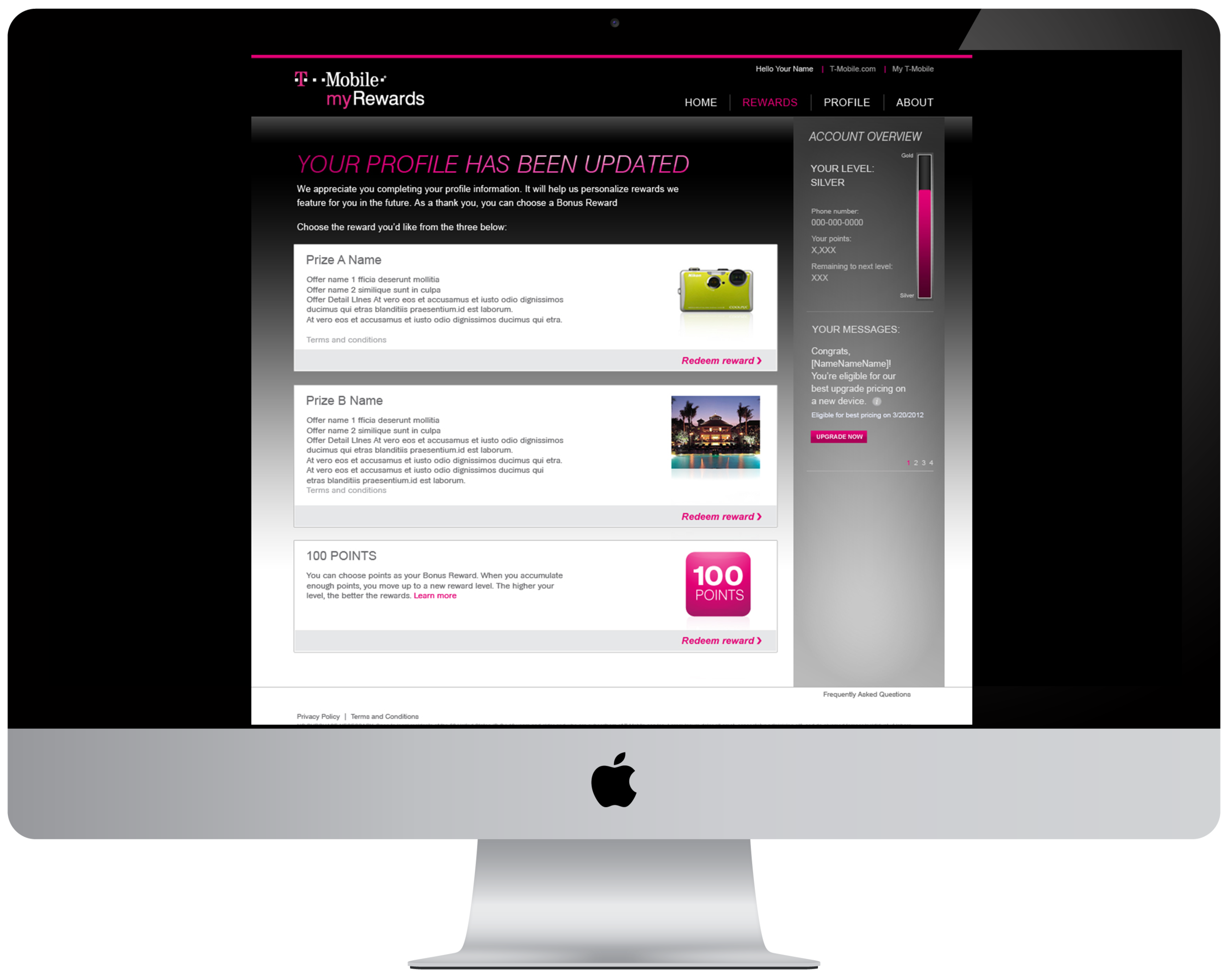 Reward action page