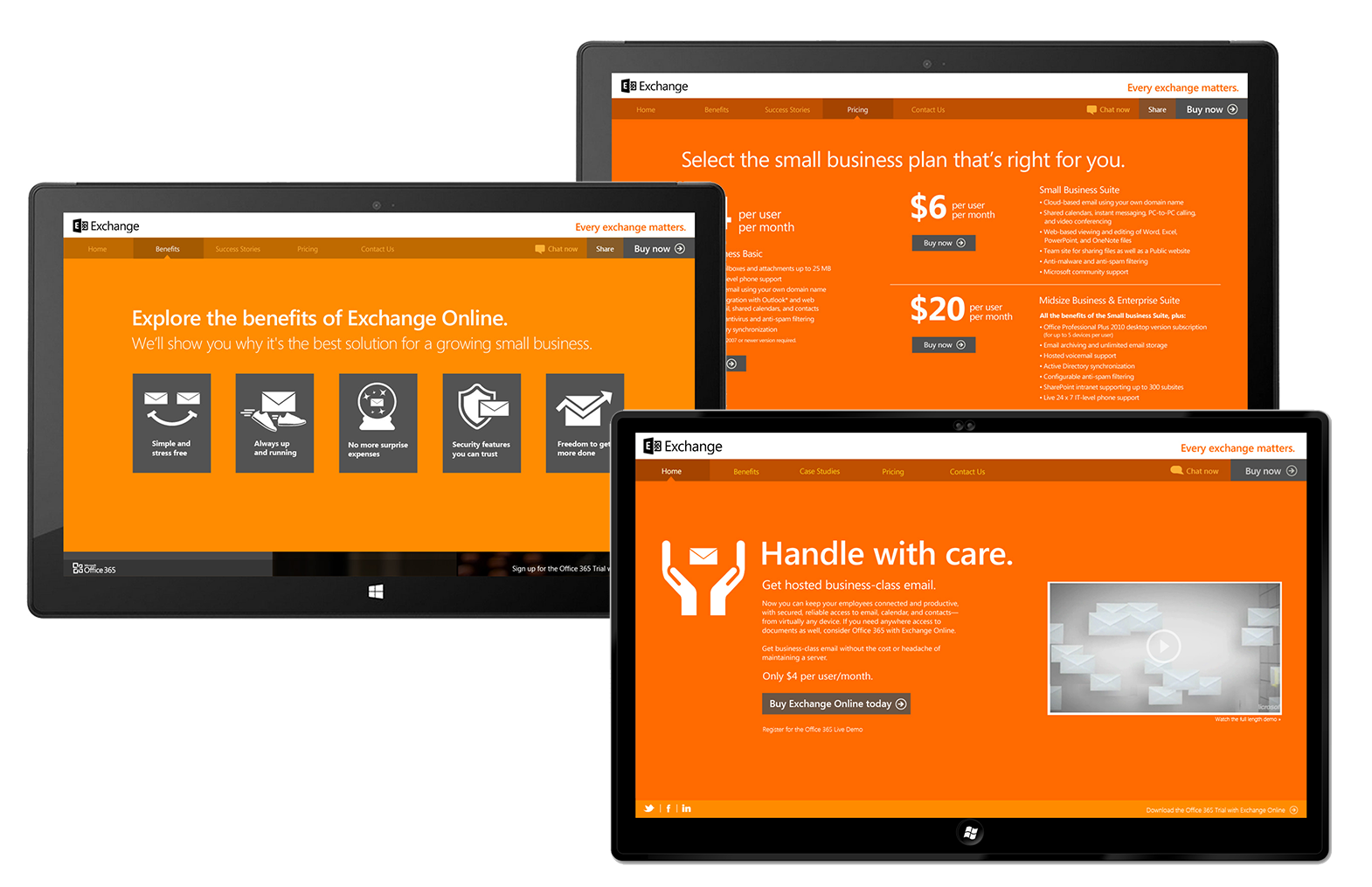 Home page, benefits and pricing