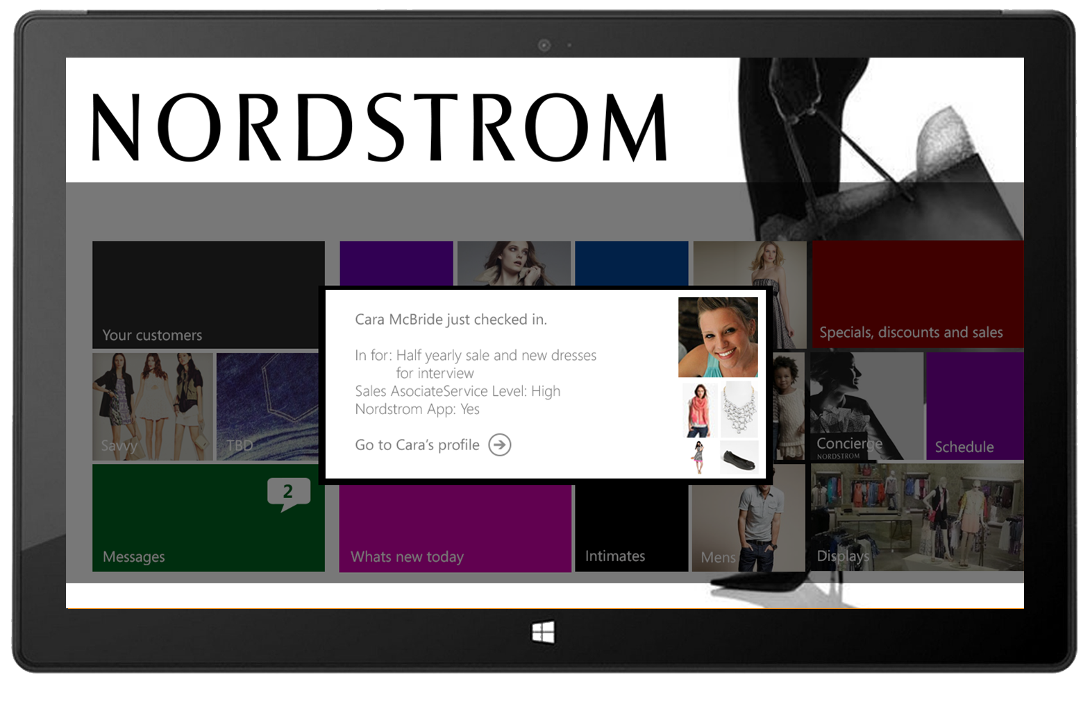 Sales associate notifications (customer checked in)