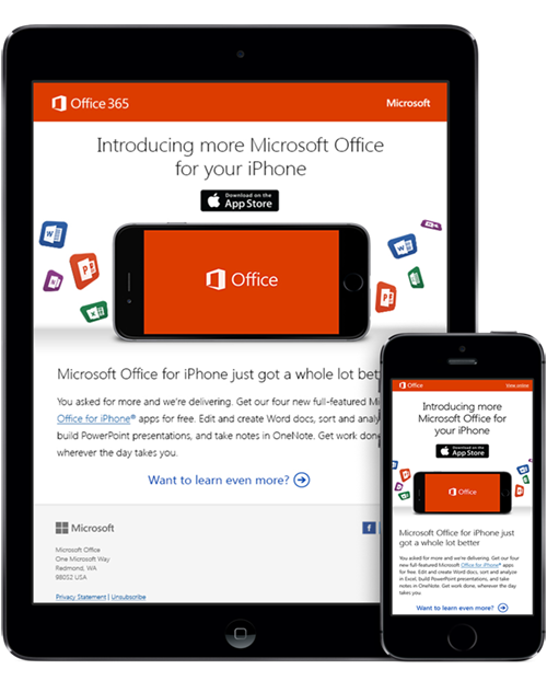 iPhone focused email, touch 1