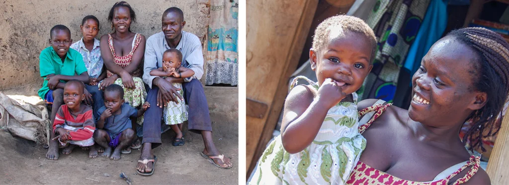 Susan with her family in Namatala. 