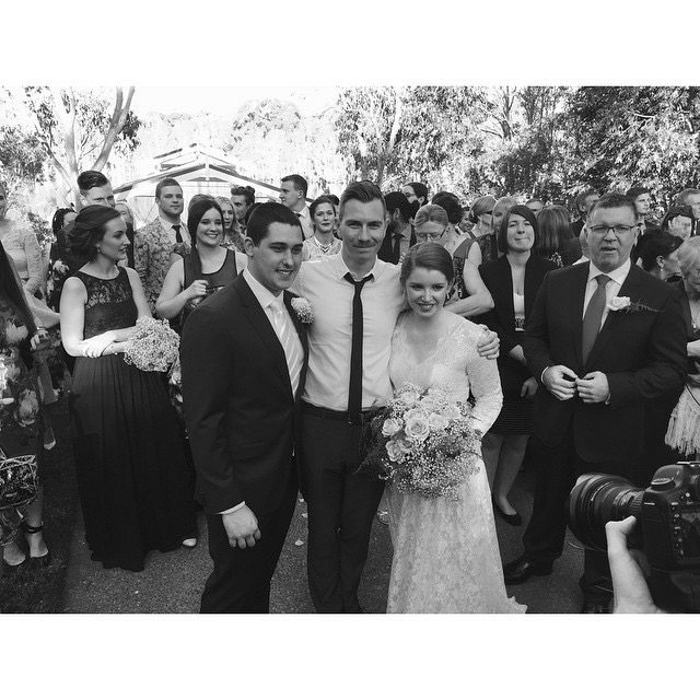 "Dave was an absolute superstar in the lead-up to and the day of our wedding. He is the coolest cat of a marriage celebrant that ever lived and we couldn't have asked for a more professional, fun and beautiful-spirited gentleman to marry us!" Lesley & Jeremy (May, 2015)