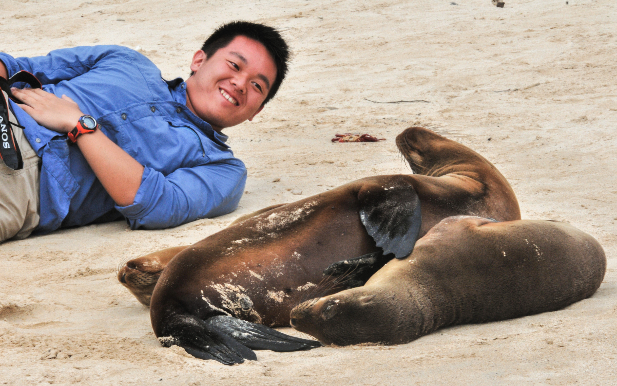 Vincent on Santa Fe Island of the Galápagos in 2012. Photo by Bill Durham