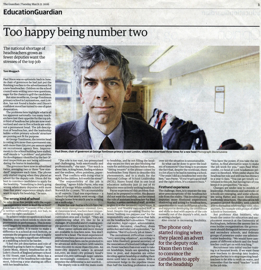 Too happy being number two