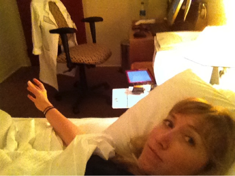 *Please note I am not asleep in this photo…because invariably as soon as a resident’s head hits the pillow, the pager will ALWAYS go off.