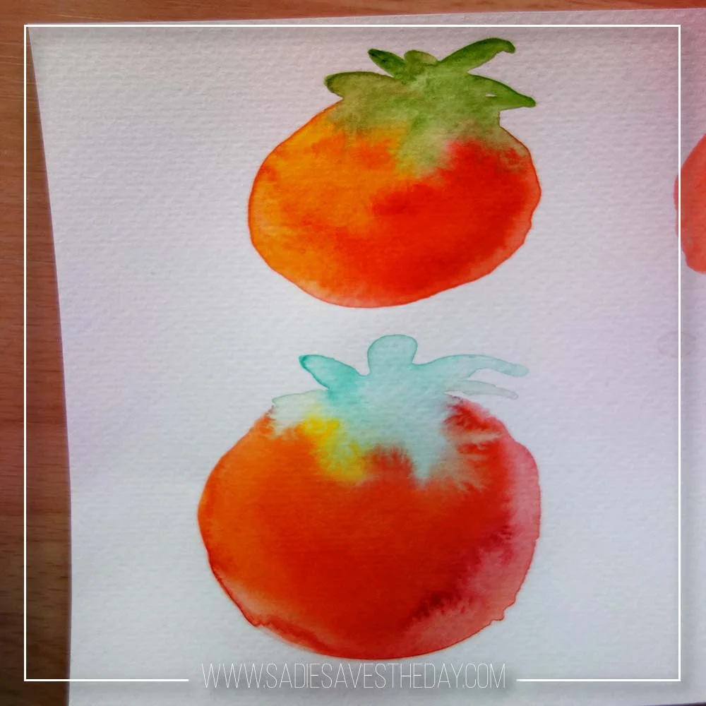The top image is using Cotman colors, and the bottom image is using artist grade watercolors.