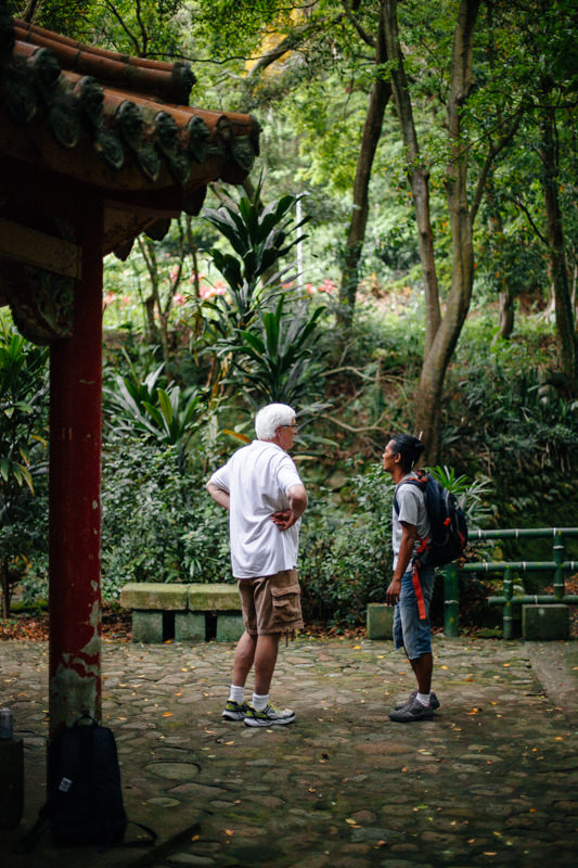  Coincidentally, a friend from Jogja, Indonesia and my Dad were here at the same time - here they are talking near a favorite spot of mine in the foothills of northern Taipei. 