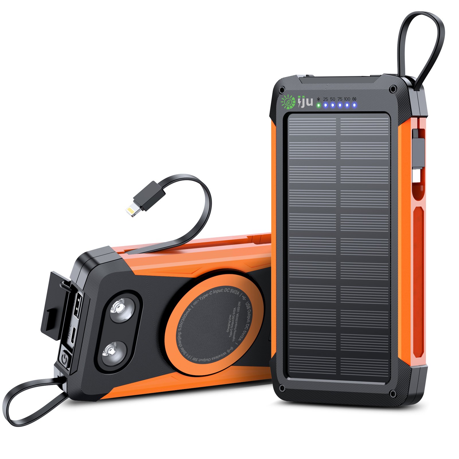 Iju Charge N' Go Plus Solar Power Bank Charger