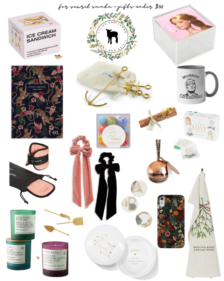 Gift Guide 2020 - Secret Santa Gifts Under $30 — Lilies And Lambs