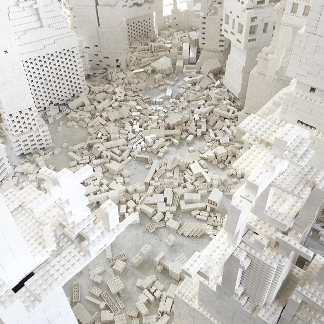 this beautiful mess. white Legos and a bit of creativity.