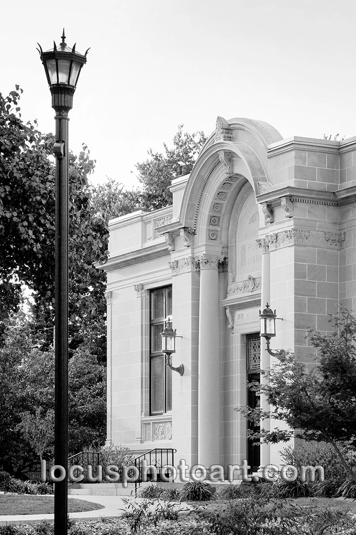 Highland Library & Lamppost 7711 BW FB.jpg