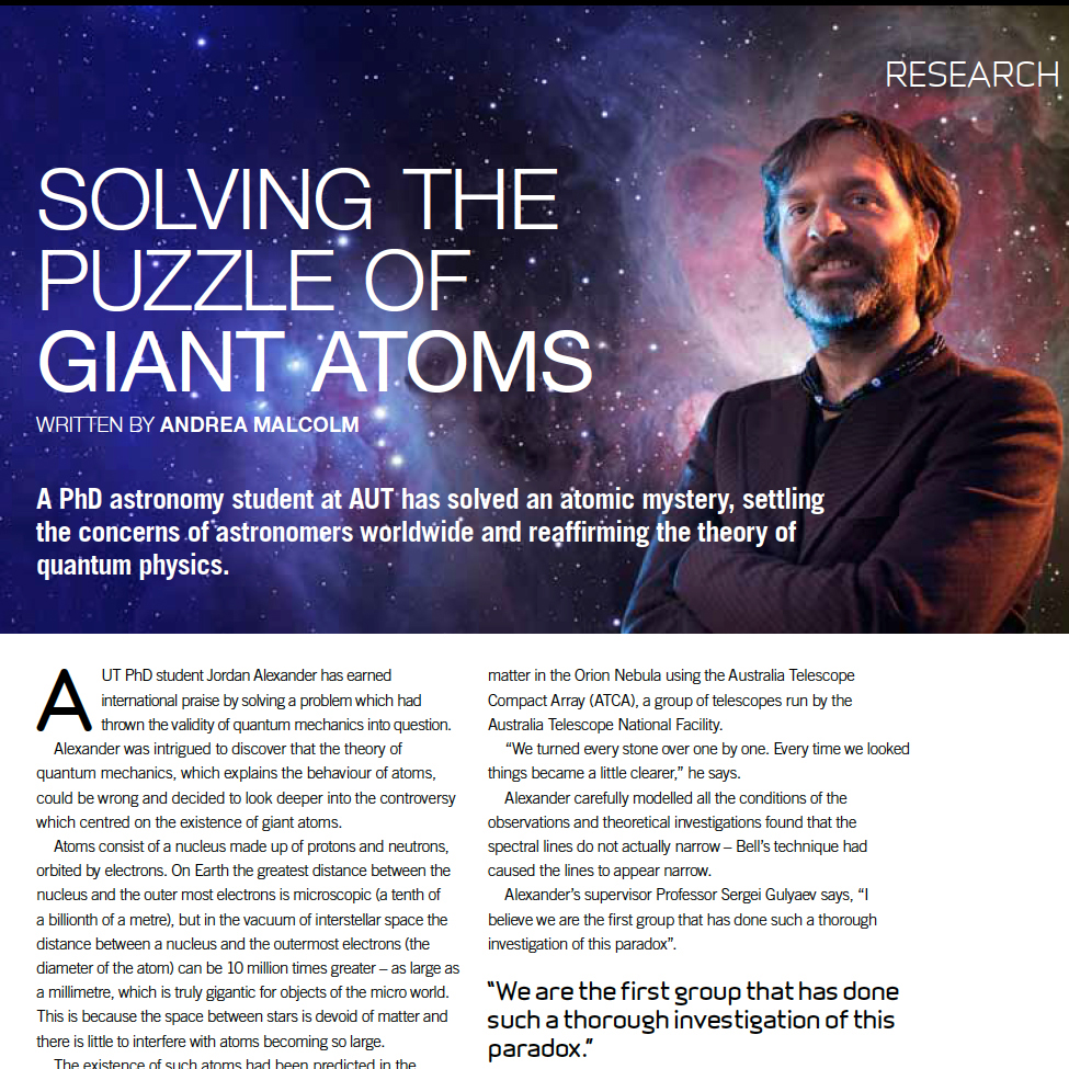 Auckland University of Techno logy (Auckland) publishes a quarterly alumni magazine. I edited the magazine, collaborated with designers and managed the magazine's production.