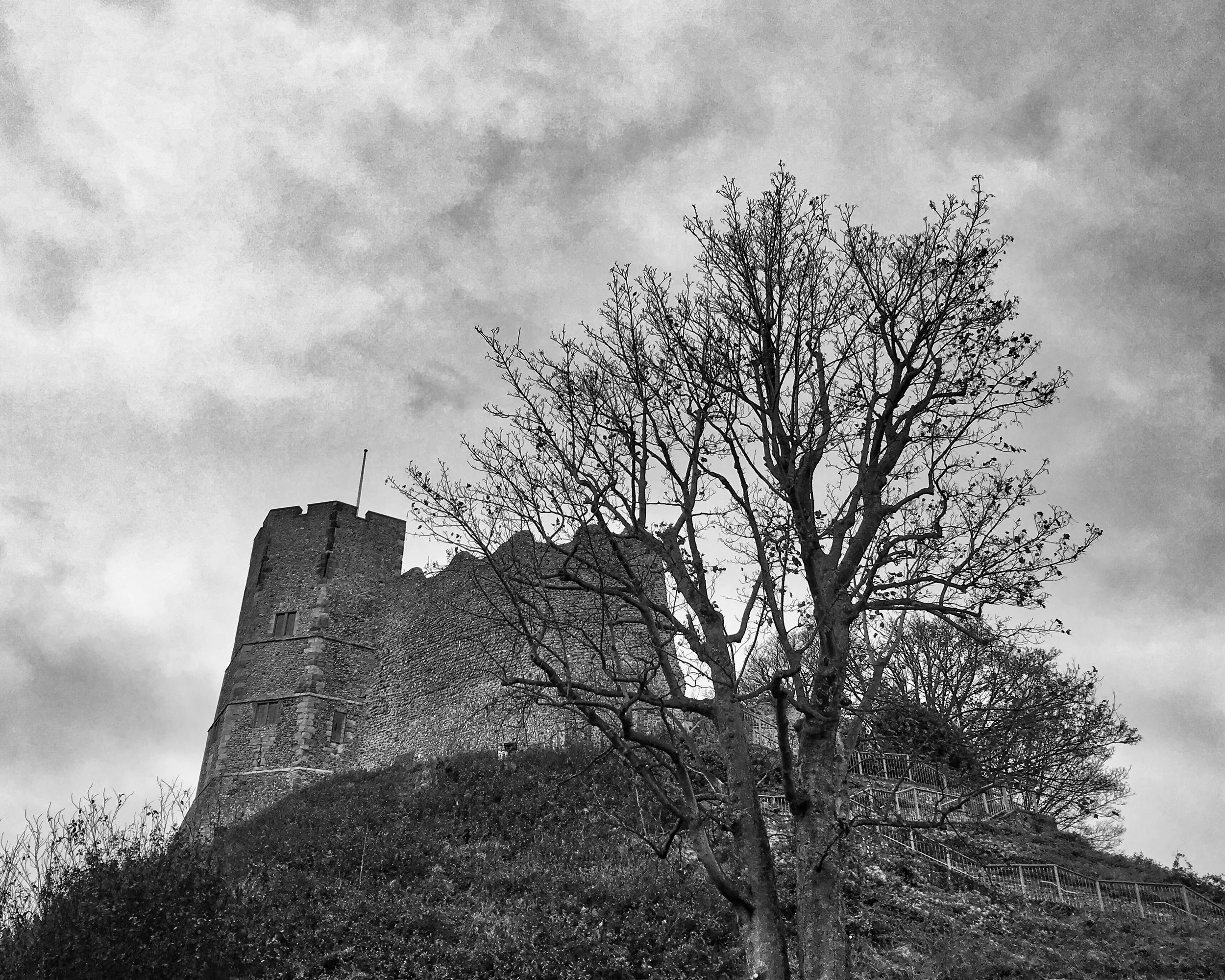 Lewes Castle on the Hill HDR B&W.jpeg