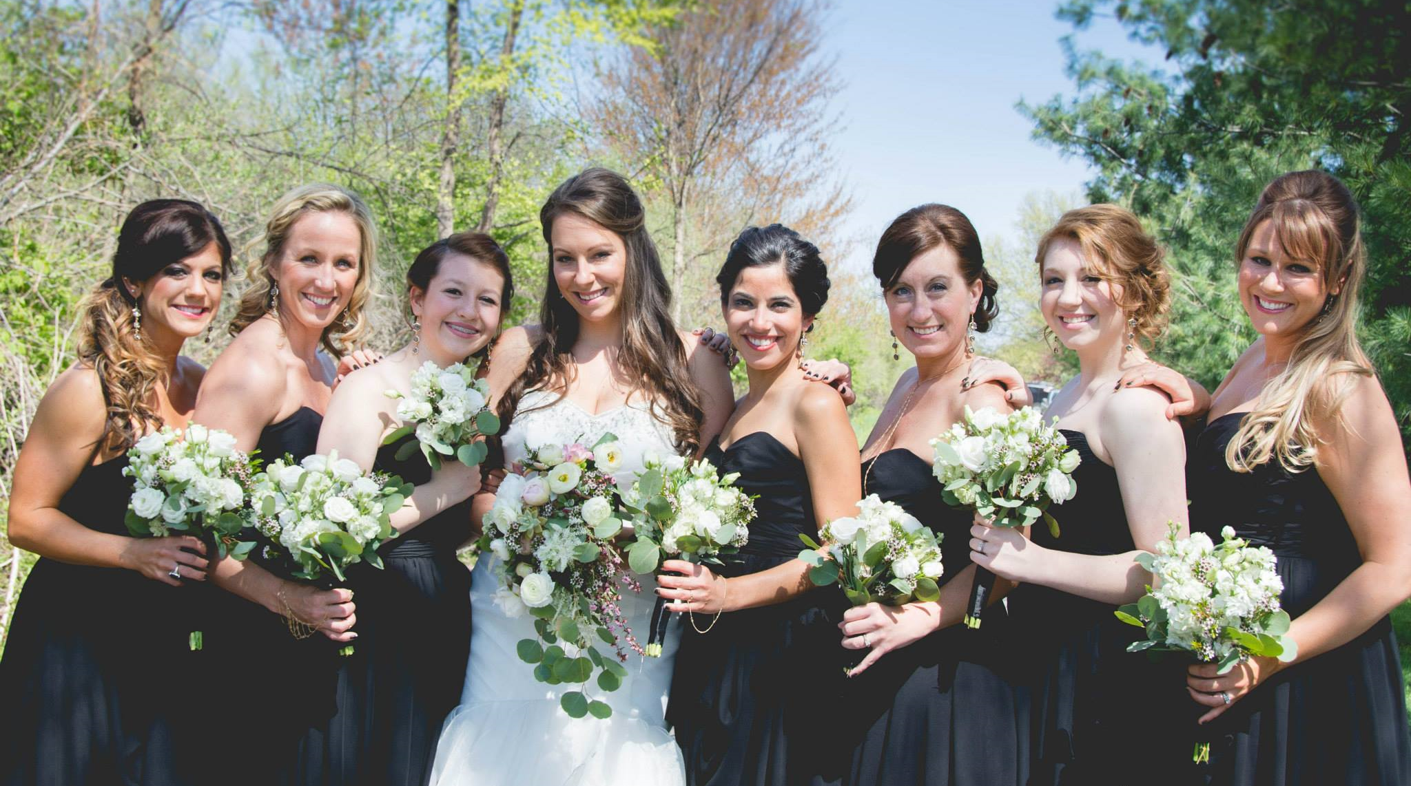 Our beautiful bride Jenelle and her bridesmaids look stunning on the big day. Photo by sarrahDphotography .