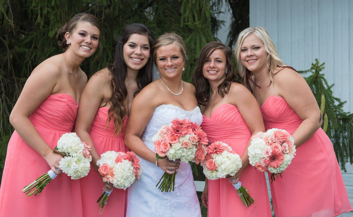Our gorgeous bride Morgan and her beautiful bridesmaids on her wedding day. Photo by Shgarrity Photography .