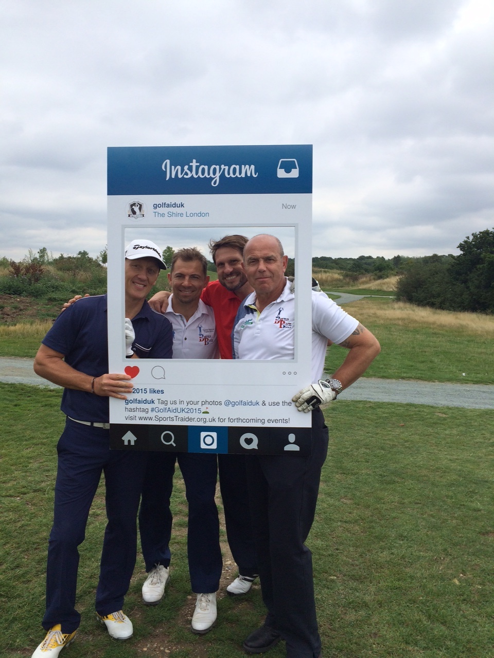 Showing us how it's done with a selfie board here are two of the BattleBack Golfers with ex Arsenal Lee Dixon & Adrian Clark who made great contribution to the day.