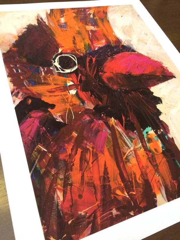 Cardinal Bird Painting Art Print. Perfect Gift for Cardinals Fan. 