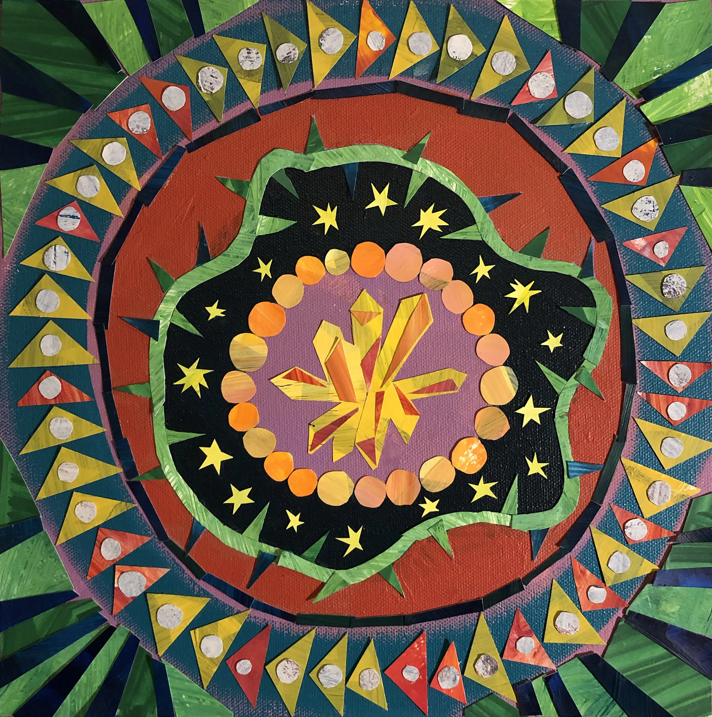 Space Crystals Mandala Andy Perez collage artwork 