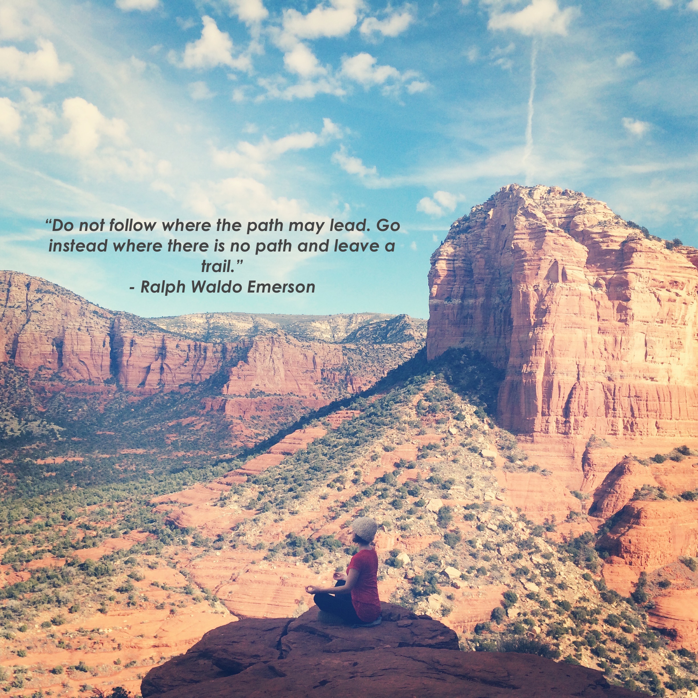 Meditating in Sedona, AZ during our cross country trip. Moment captured by Paul Hurley