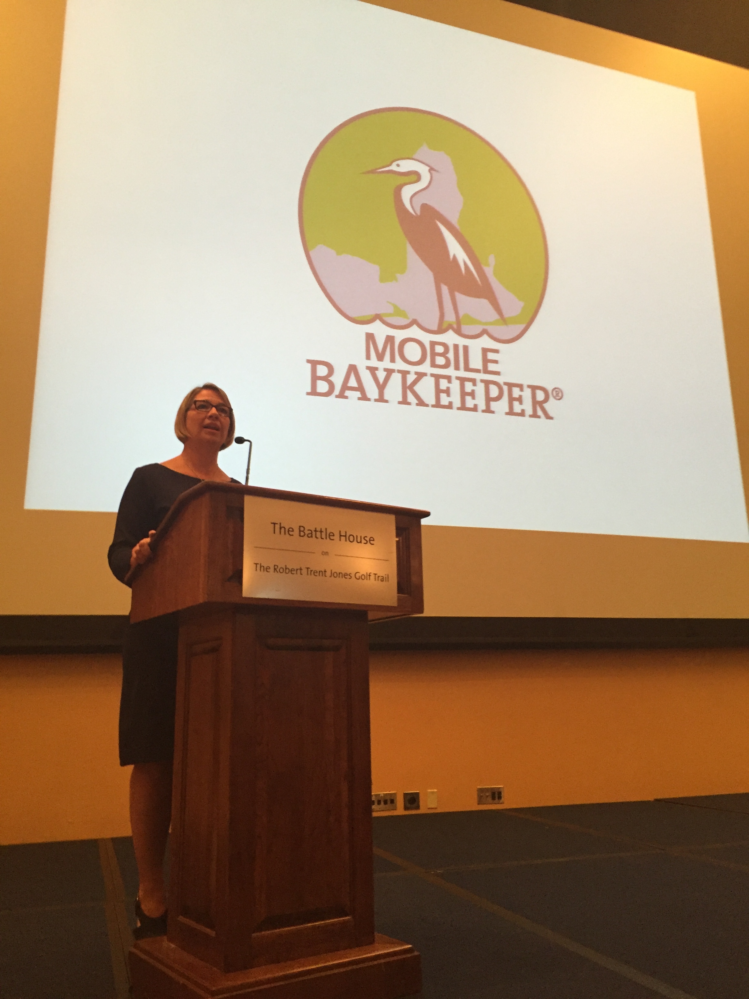 Executive Director Casi (kc) Callaway highlights the work we do to guests at Bay Awakening.