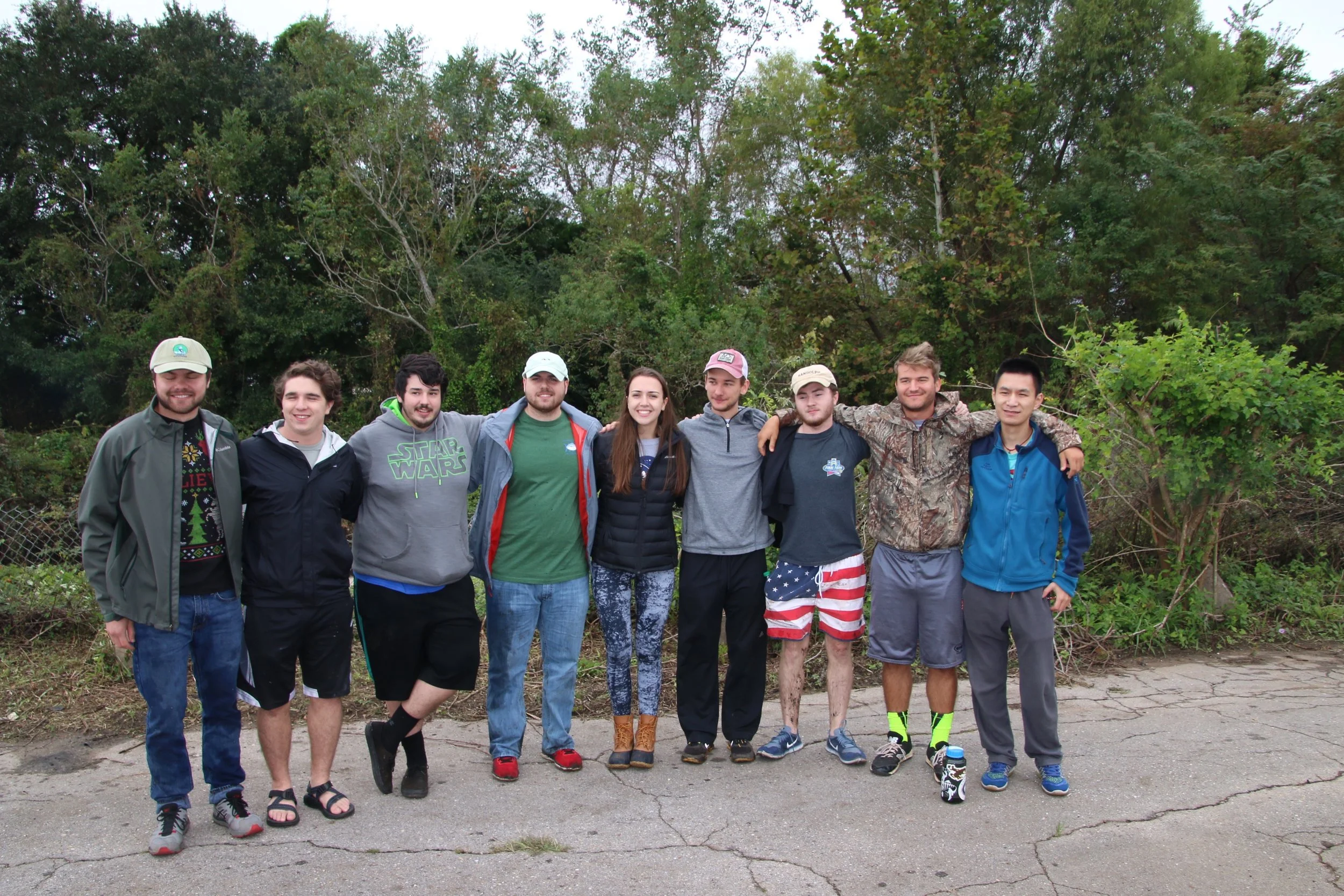 AmeriCorps Member Ellie Mallon, a senior at Spring Hill College, invited several of her friends from the TKE Fraternity to participate in the cleanup. 