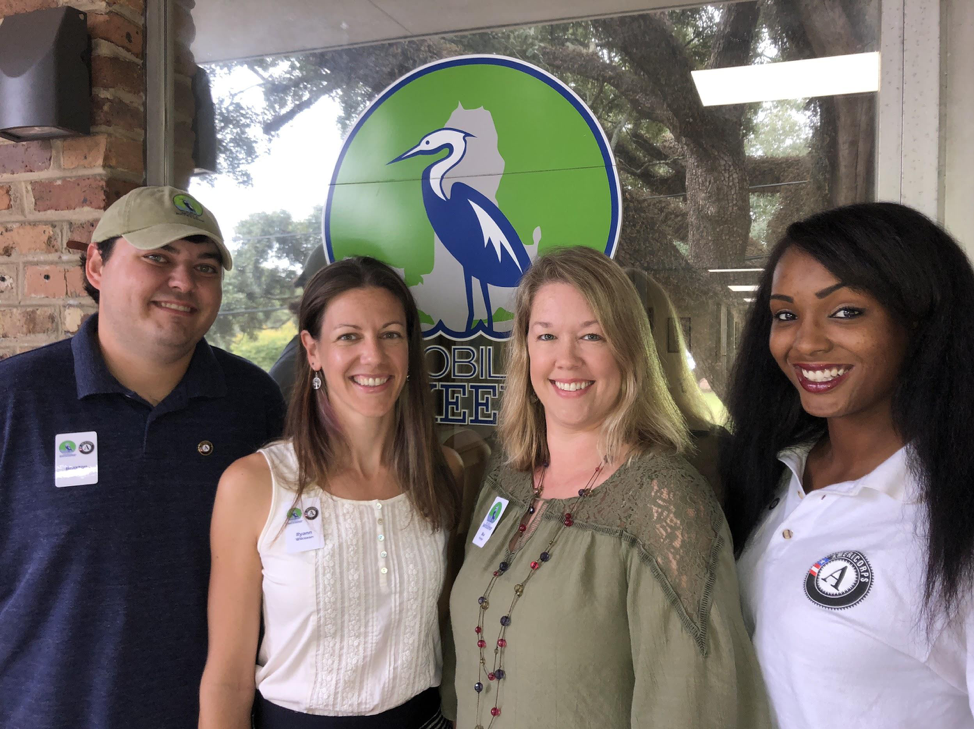 Mobile Baykeeper and AmeriCorps SWAMP Program members are: (L-R) Braxton Orso, Ryann Wilcoxon, Ilka Porter, Kassey Tahanas.
