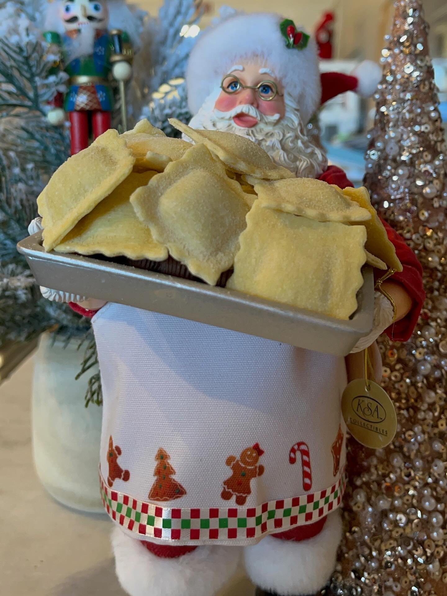 Holiday spirit is in full swing &mdash; even in the pasta lab! 🎄✨ Our festive Santa Chef is serving up a fresh tray of handmade ravioli, proving that good food and a little seasonal magic make the perfect pairing.

From sparkling d&eacute;cor to del