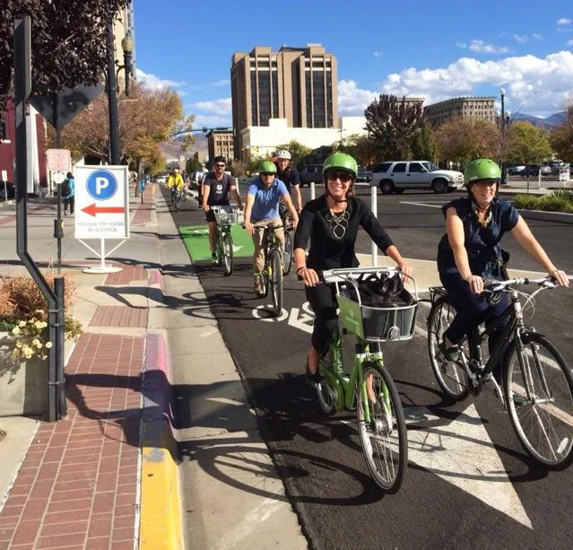 Salt Lake City, Utah; GreenBike Ride Downtown