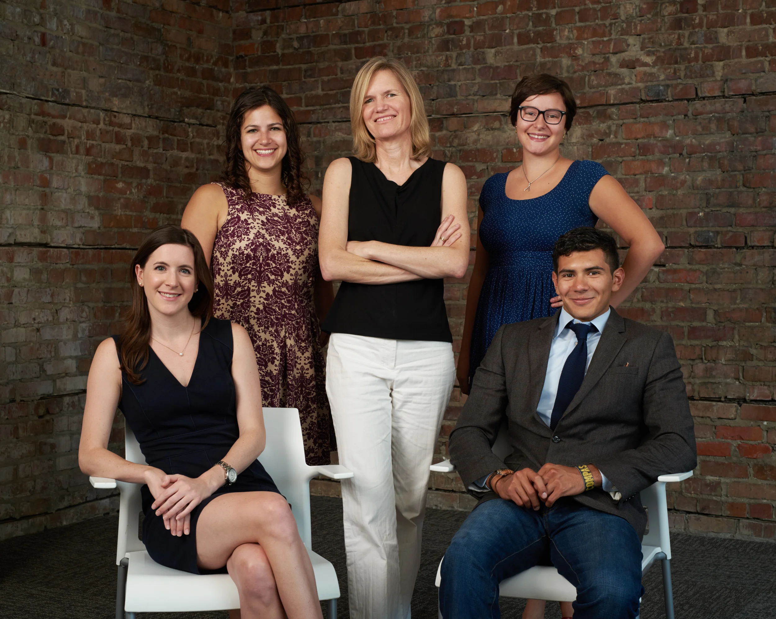 The group shot - Top row (left to right): Abigail Sebton, StayLocal's Research and Policy Coordinator / Dana Eness Executive Director / Felice Lavergne, UC's Project Manager. Bottom row (left to right): Meredith Cherney, StayLocal's Program Manager / Anthony Rizzi, StayLocal Intern.