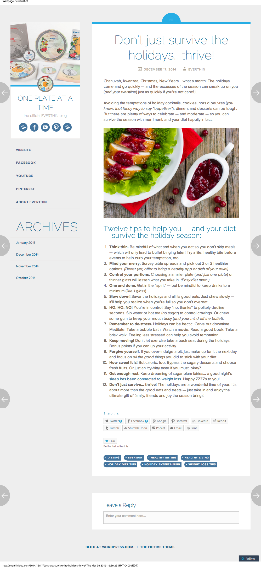 Don’t just survive the holidays… thrive! ONE PLATE AT A TIME.png
