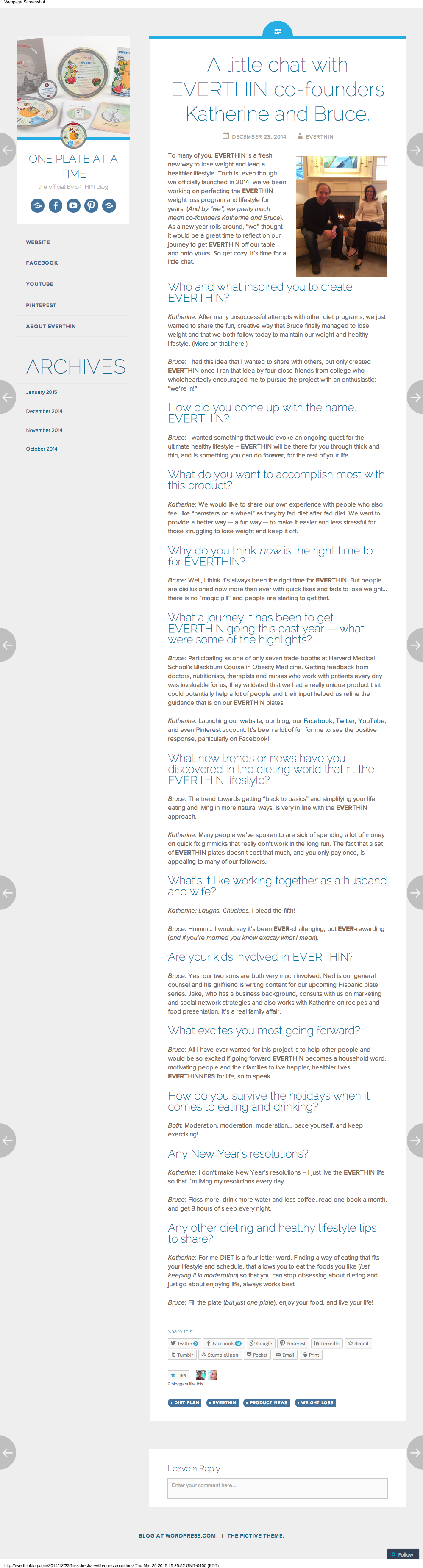 A little chat with EVERTHIN co-founders Katherine and Bruce. ONE PLATE AT A TIME.png