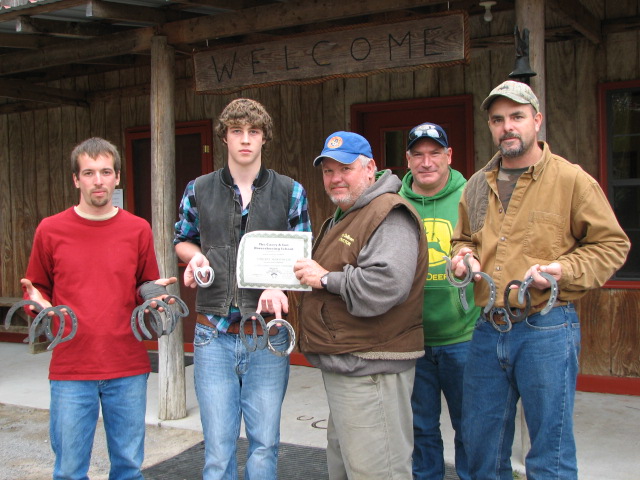 Peter Hostetler of North Carolina, Timothy McDonough of Kansas, Ronney DeBoard, Forge Instructor and Rob Stover of Maryland.