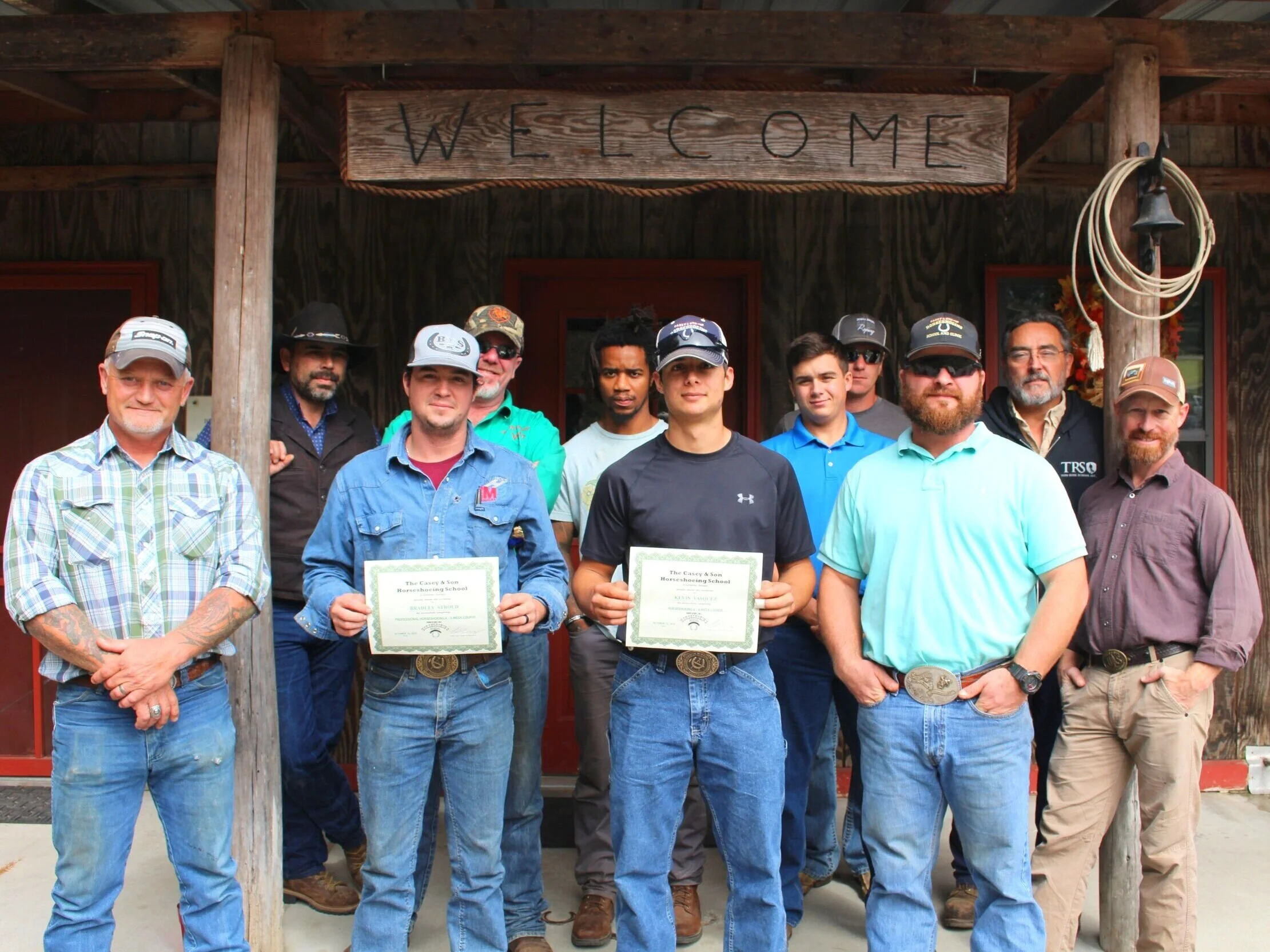 Graduate Bradley Stroud with Group & Link Casey Owner/Instrucotr