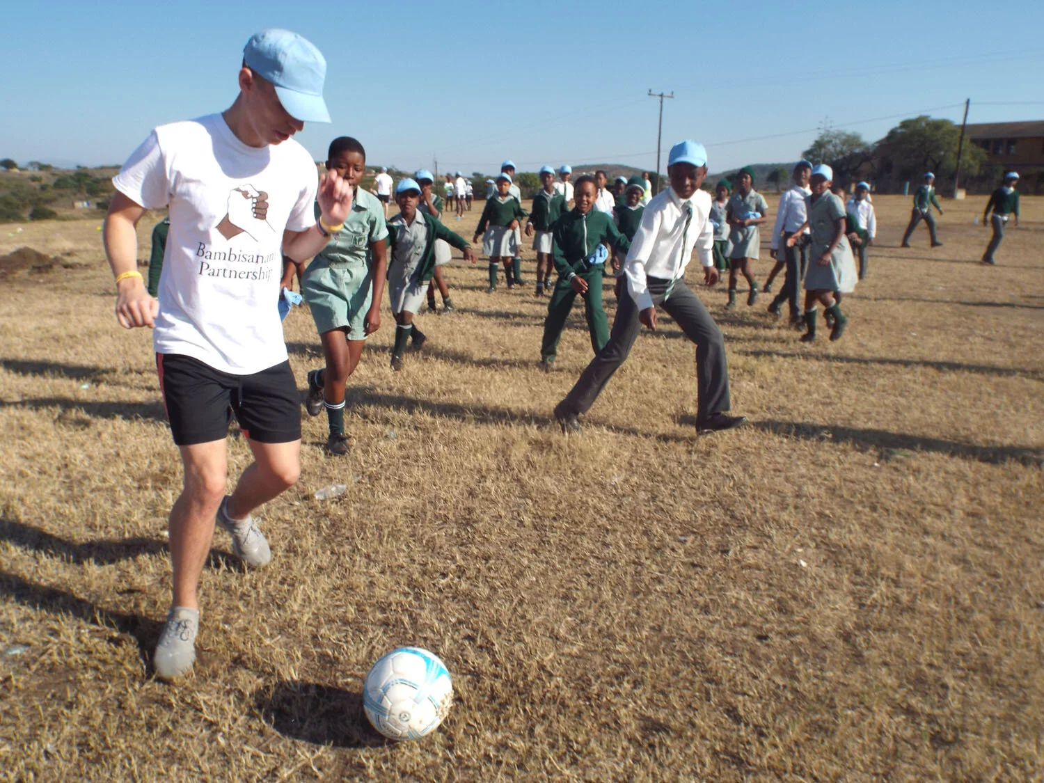 Playing football