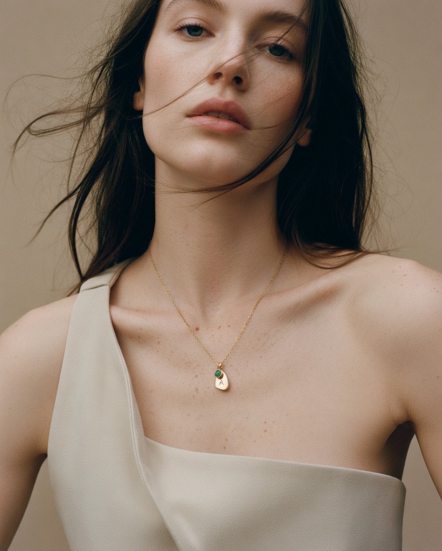 Gold Little Leaf Initial Necklace Ireland.jpeg