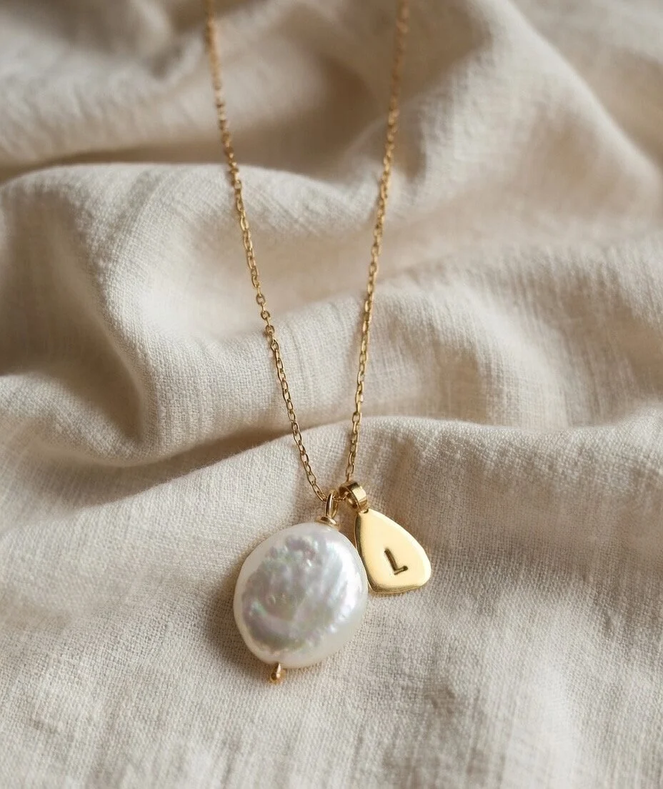 Modern Little Leaf Initial Necklace ireland.jpeg