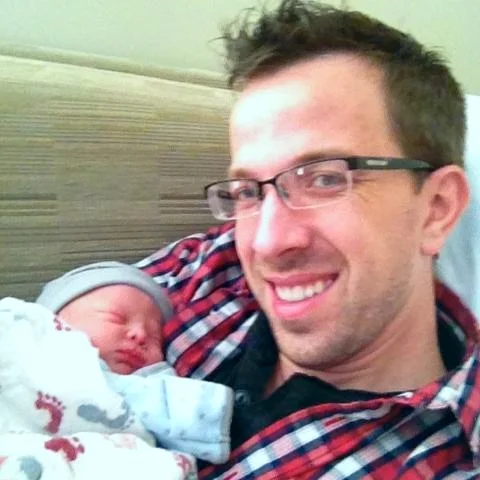 With my son, Elliott, the day after he was born!
